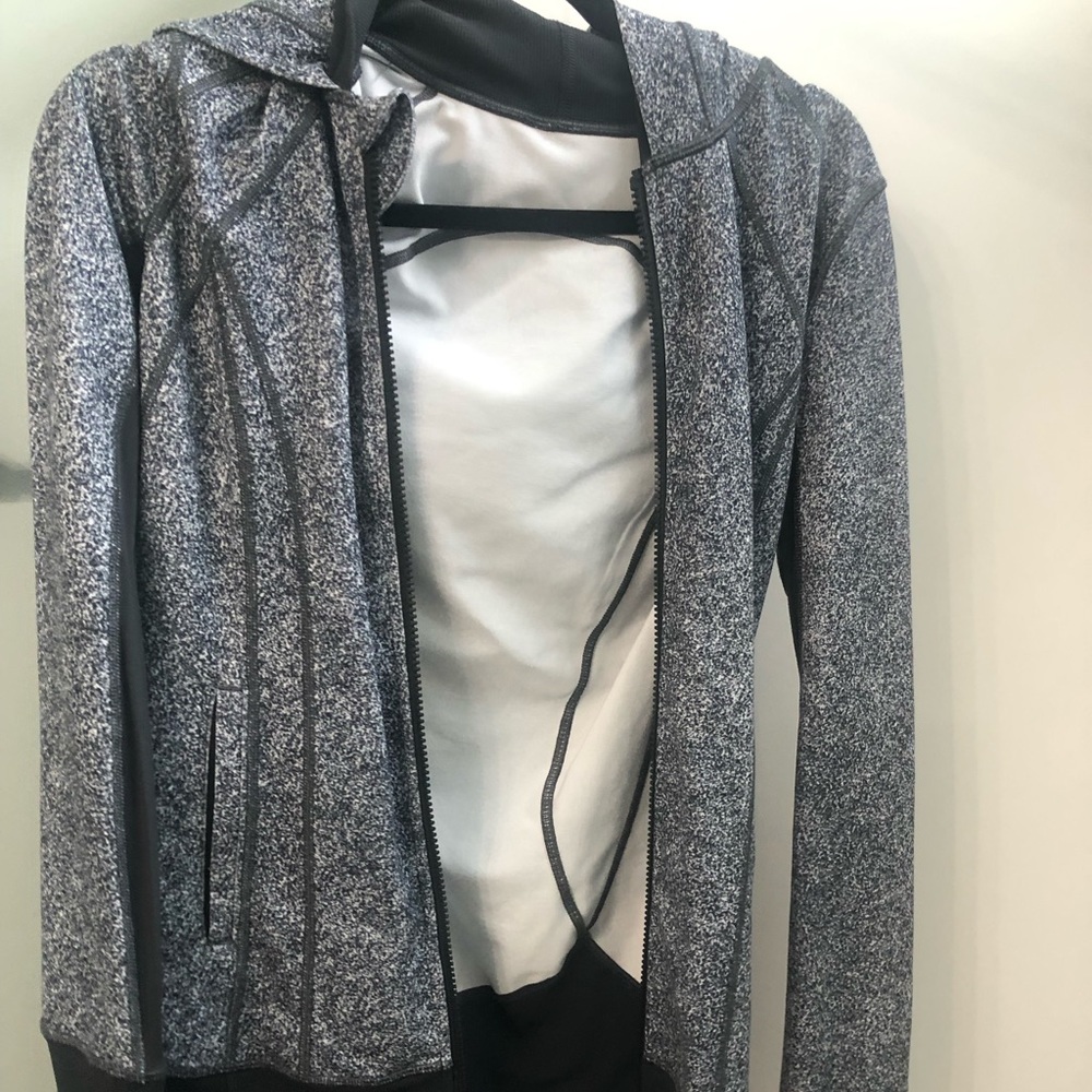 Gray and black lululemon zip up
